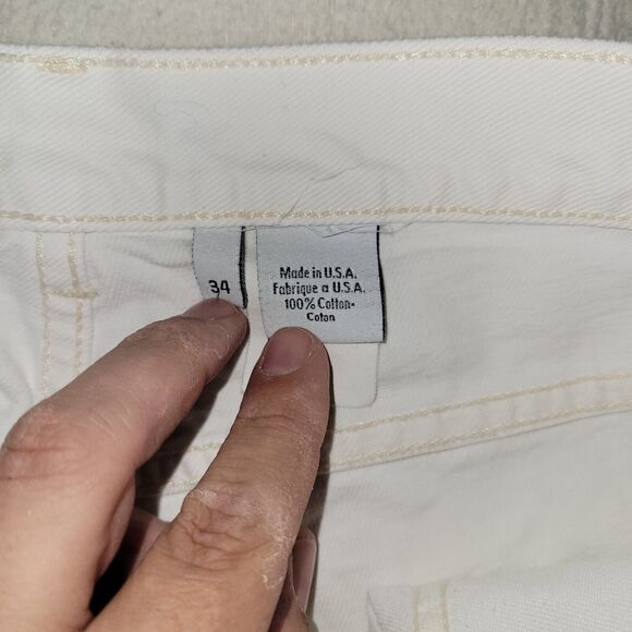 Vtg Calvin Klein Jeans Mens Size 34X30 White Denim Pants Preppy Retro Workwear - Picture 16 of 16